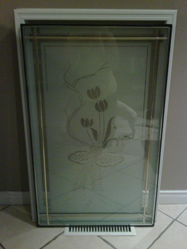 Glass Door Insert with Frame - really easy to install - $55